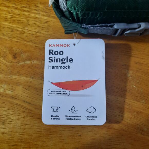 Kammok Roo Single 100"x50" Green Pine Hammock NWT - Picture 5 of 10